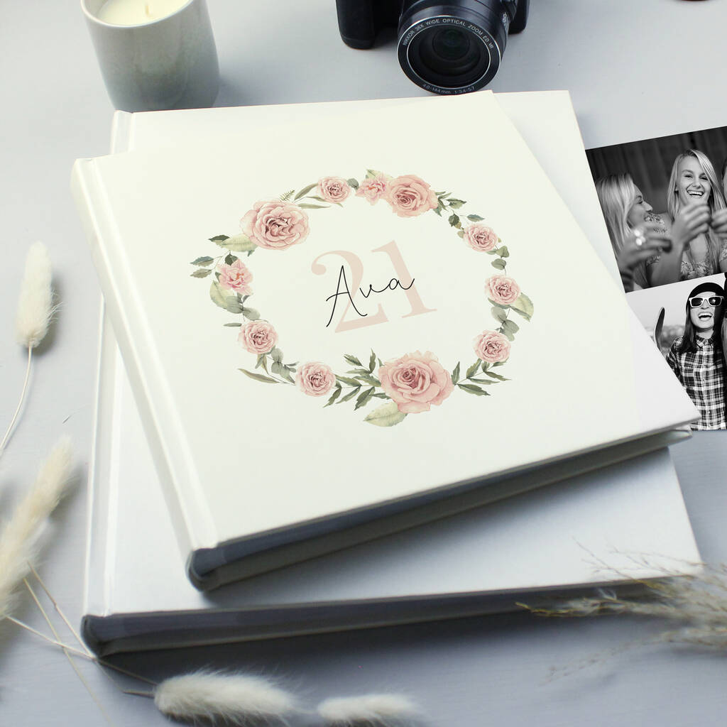 Personalised Floral Wreath Photo Album - main product image