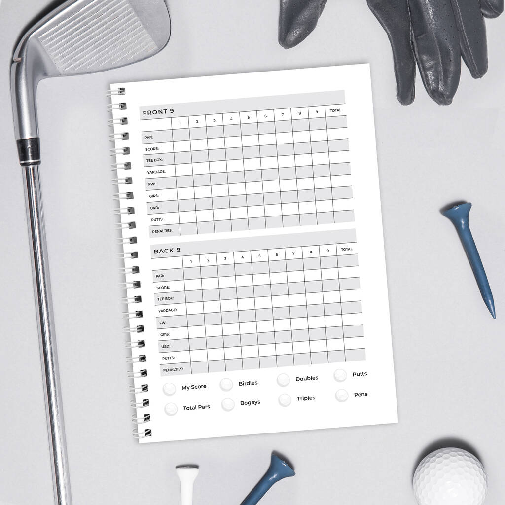 Personalised Golf Log Book - alternative angle