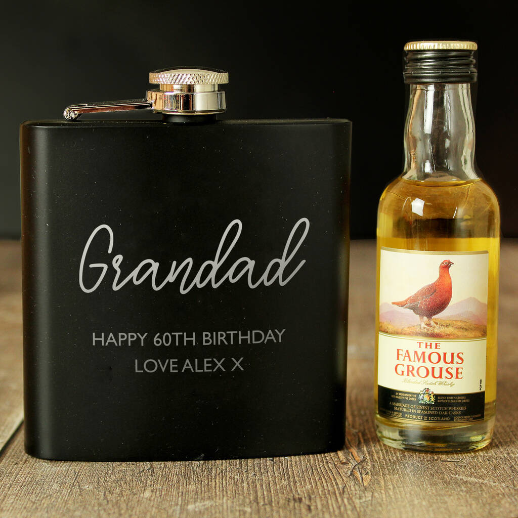 Personalised Hipflask And Whisky Miniature Set - main product image