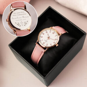 Personalised Holy Communion/Christening Pink Watch - main product image
