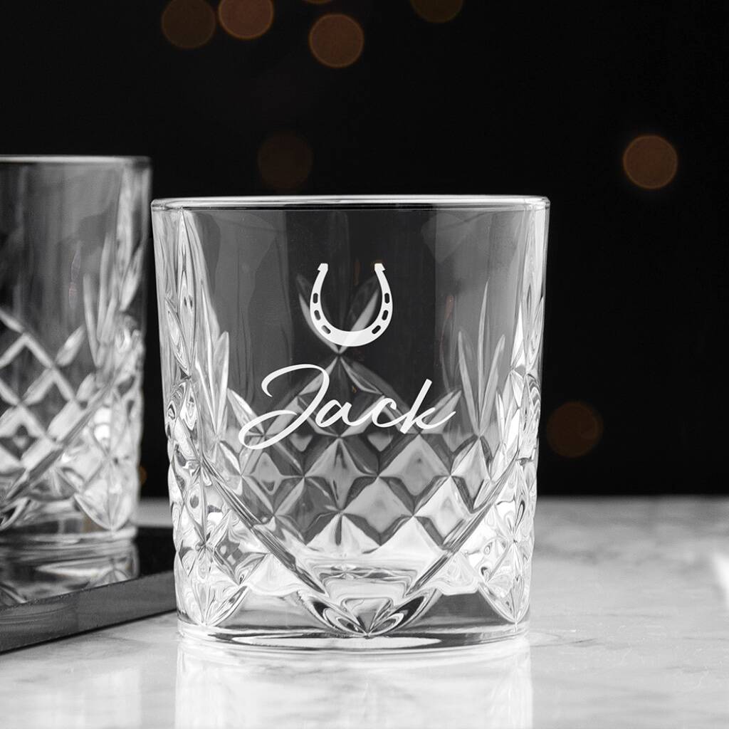 Personalised Lucky Horseshoe Whisky Tumbler - main product image