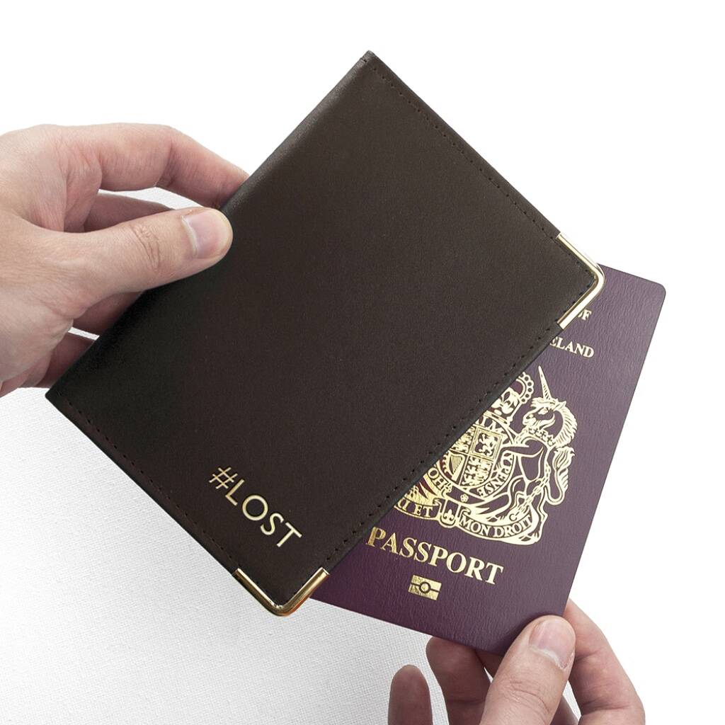 Personalised Luxury Leather Passport Cover - alternative angle