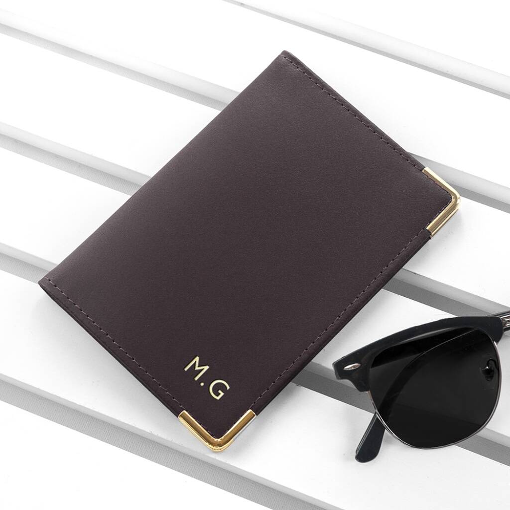 Personalised Luxury Leather Passport Cover - lifestyle shot