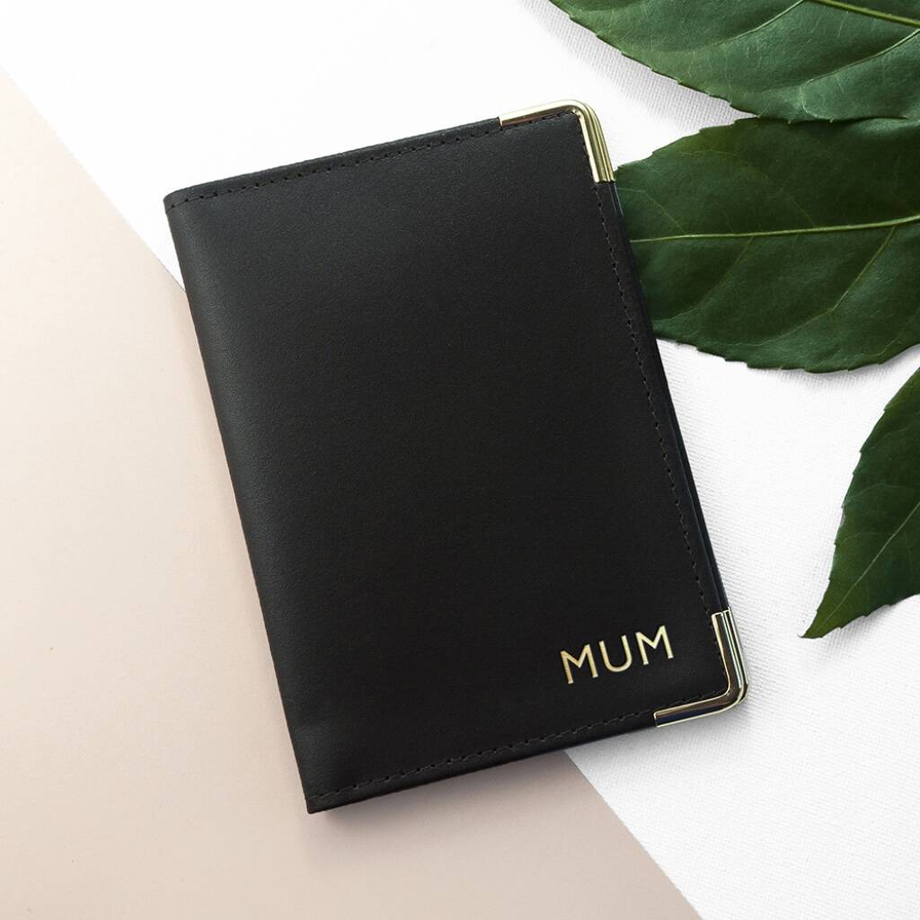 Personalised Luxury Leather Passport Cover - close-up detail
