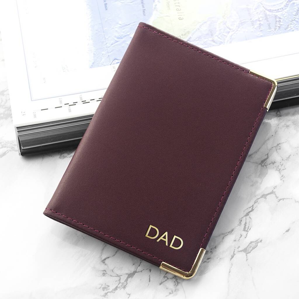 Personalised Luxury Leather Passport Cover - product in use