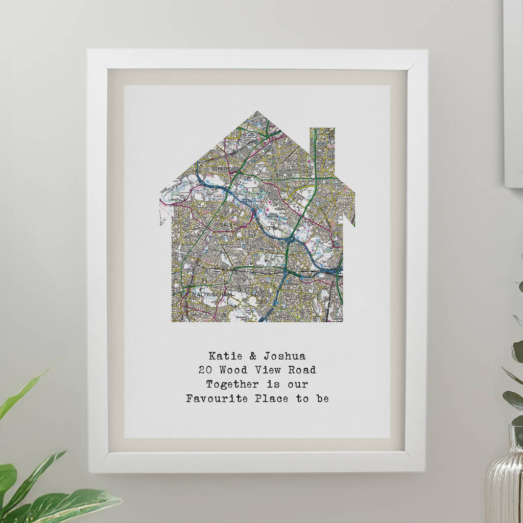 Personalised Map Home Framed Print - main product image