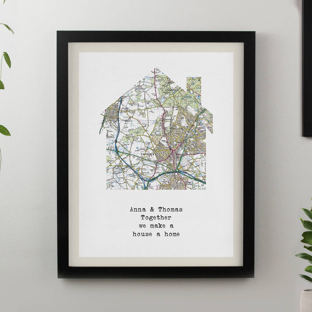 Personalised Map Home Framed Print - alternative angle