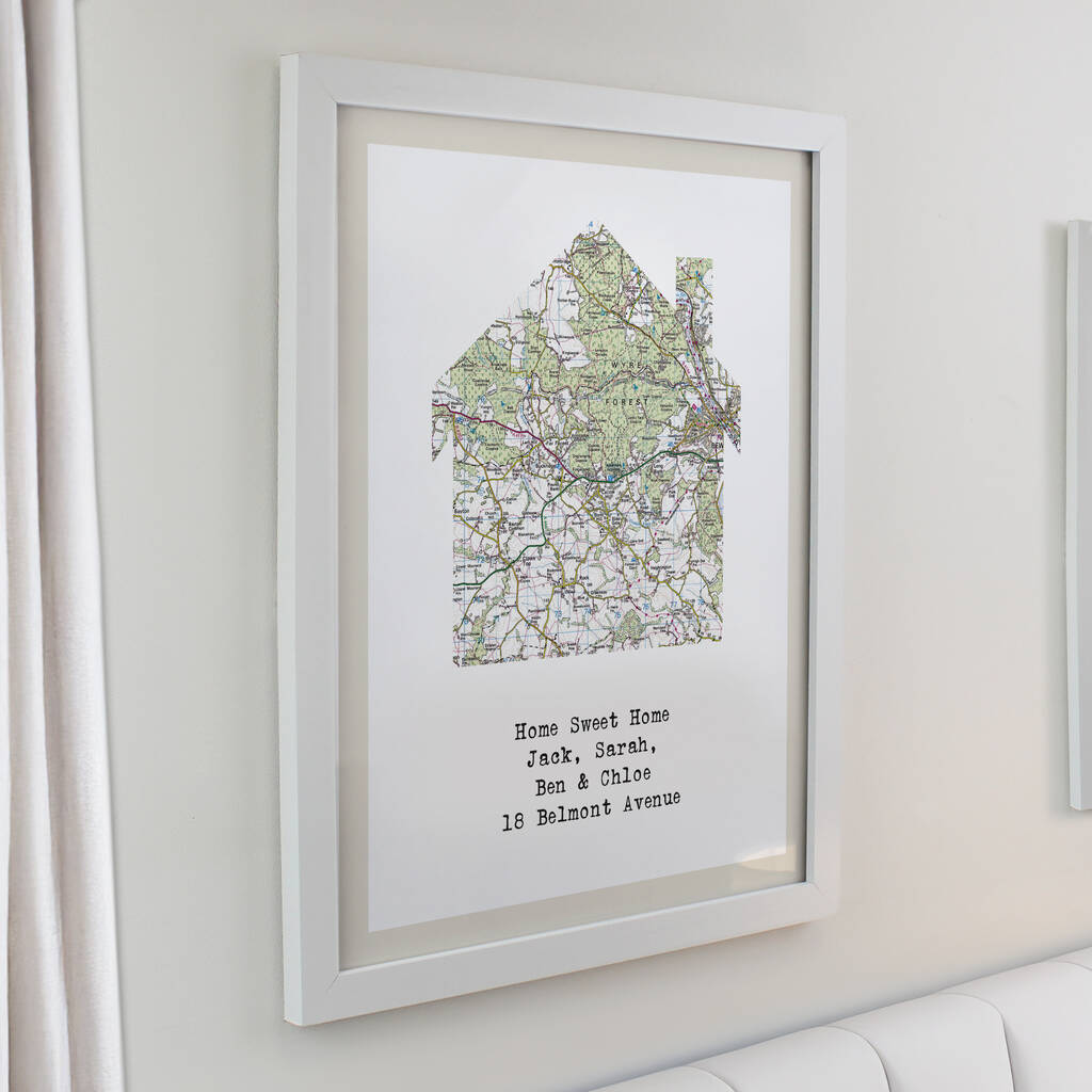 Personalised Map Home Framed Print - lifestyle shot