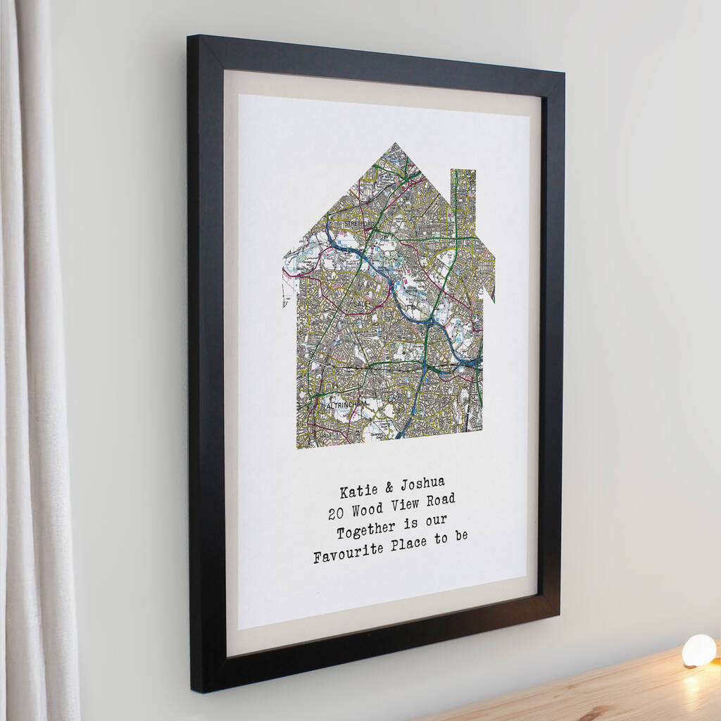 Personalised Map Home Framed Print - product in use
