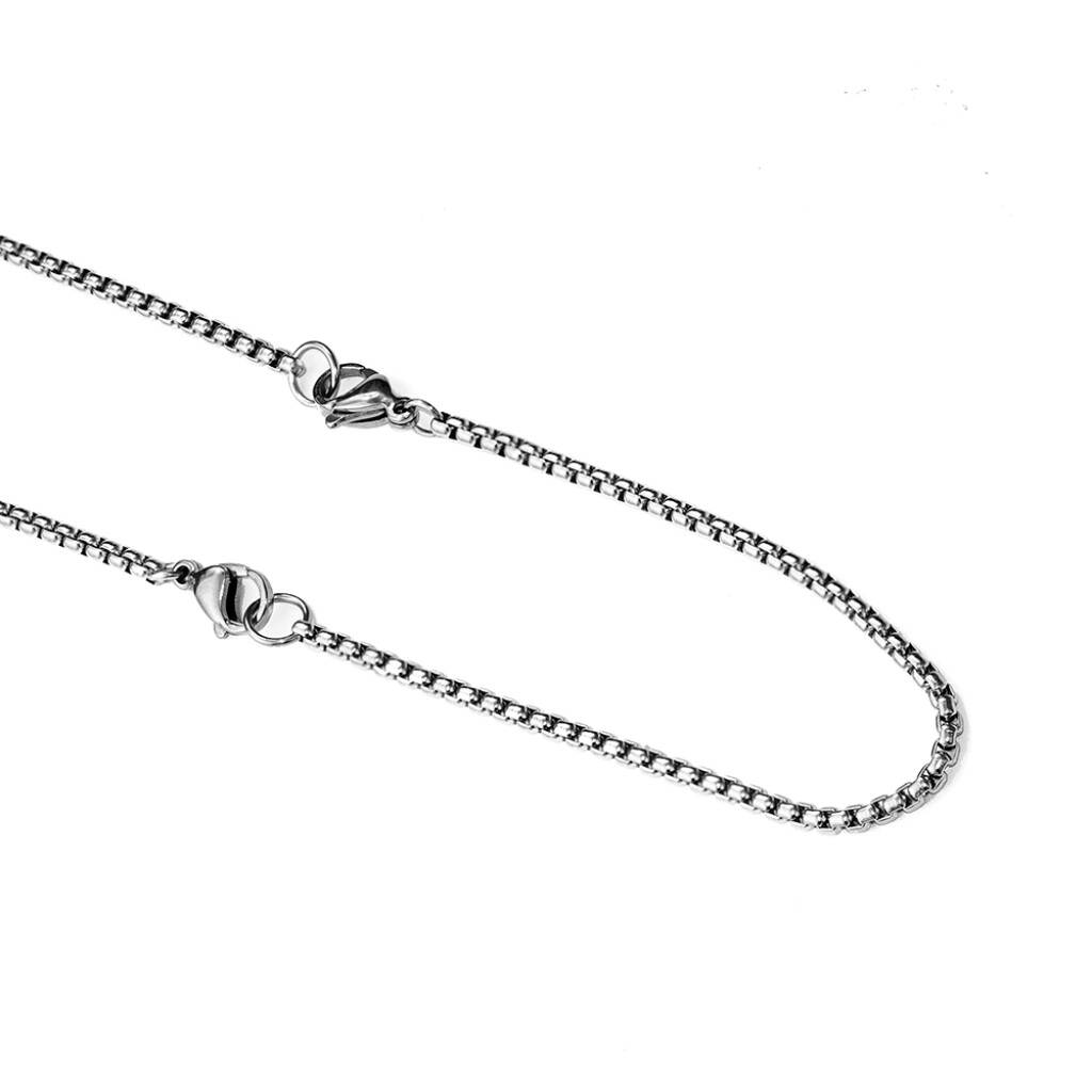 Personalised Men's Blue Turquoise Dog Tag Necklace - product in use