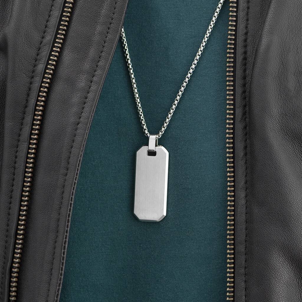 Personalised Men's Dog Tag Necklace - lifestyle shot