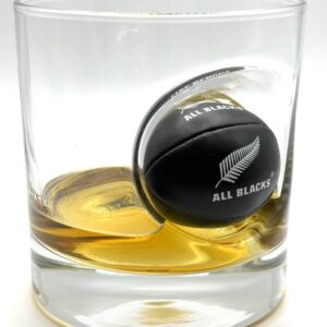 Personalised New Zealand Rugby Ball Whisky Glass - main product image