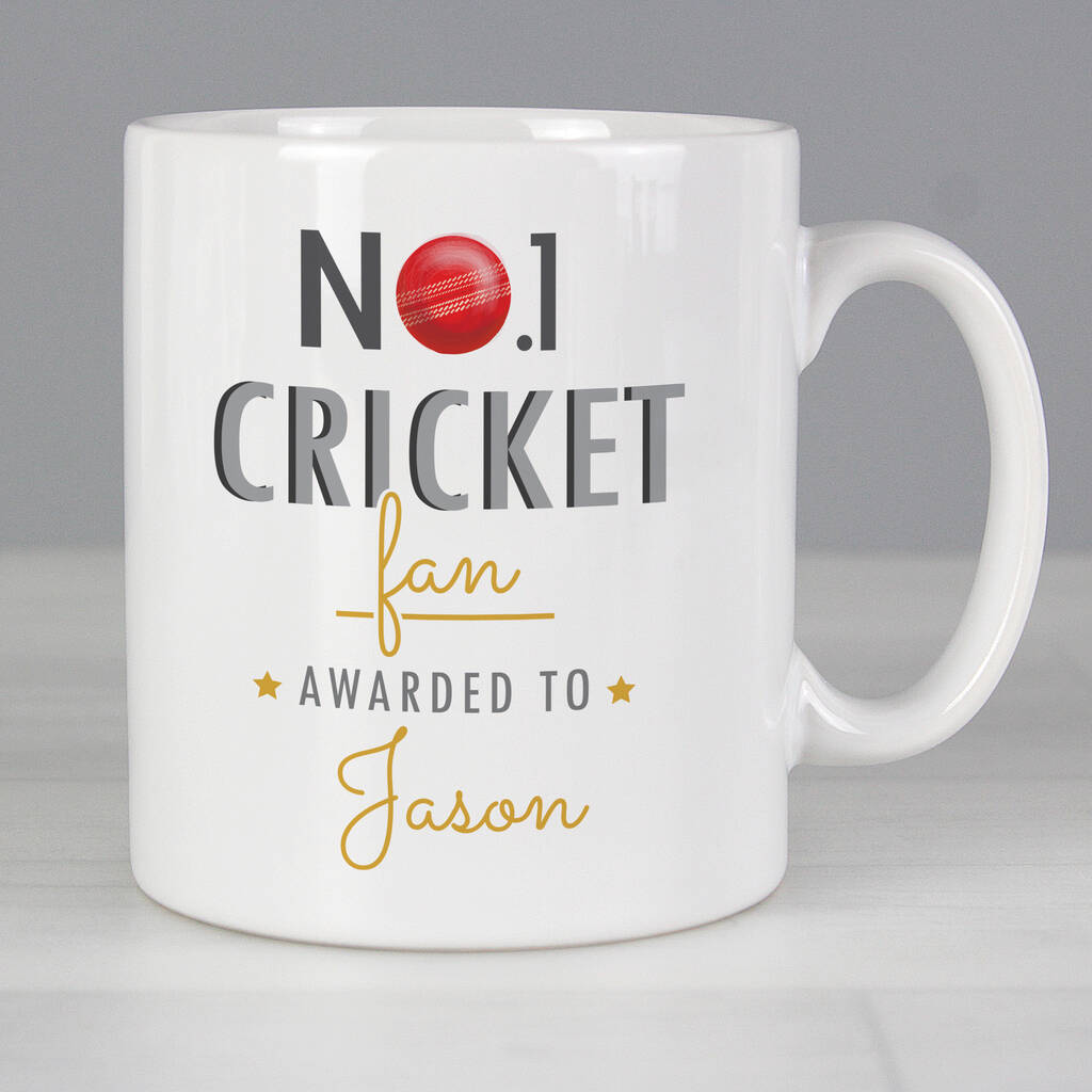 Personalised No.1 Cricket Fan Mug - alternative angle