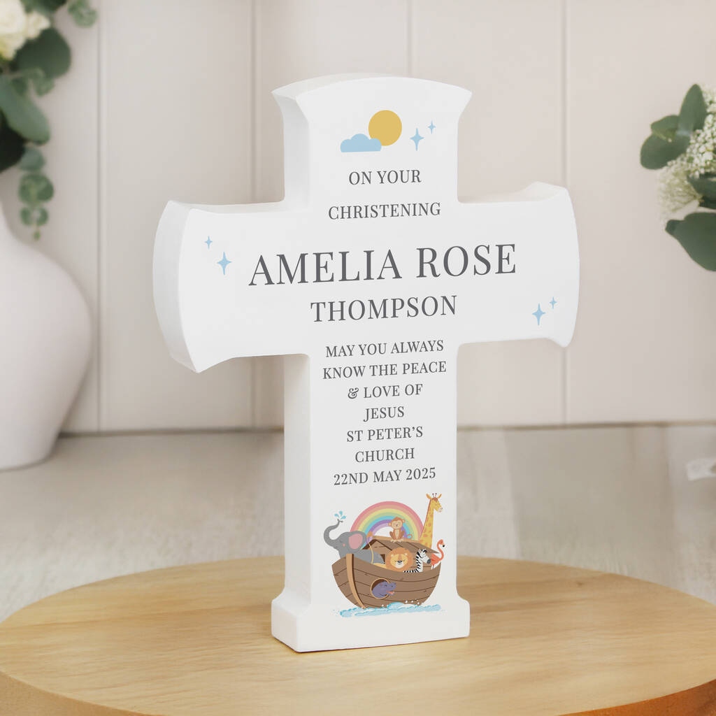 Personalised Noah's Ark Christening Gift - close-up detail
