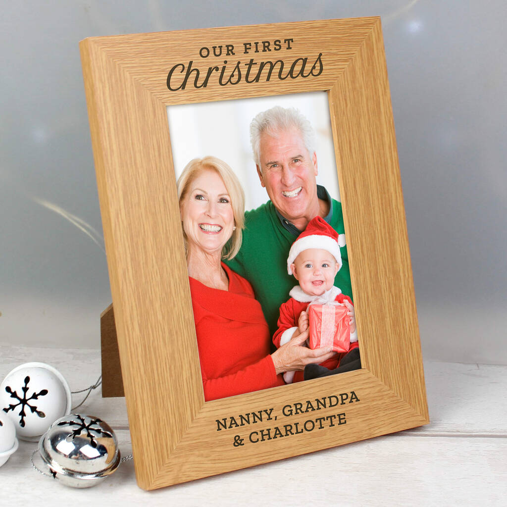 Personalised 'Our First Christmas' Photo Frame - lifestyle shot