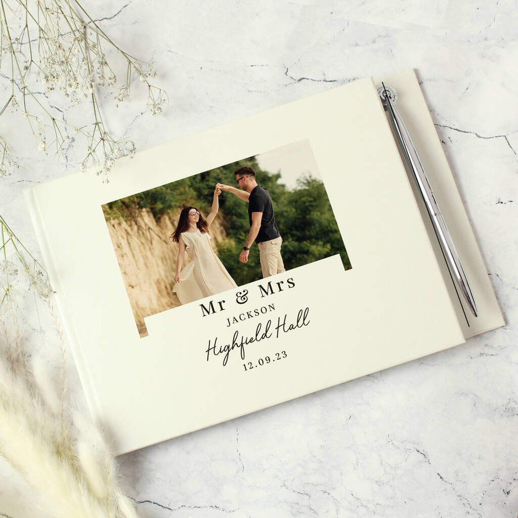 Personalised Photo Hardback Guest Book - close-up detail