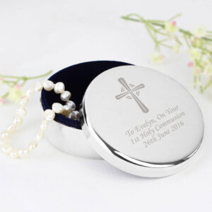 Personalised Silver Cross Trinket Box - main product image