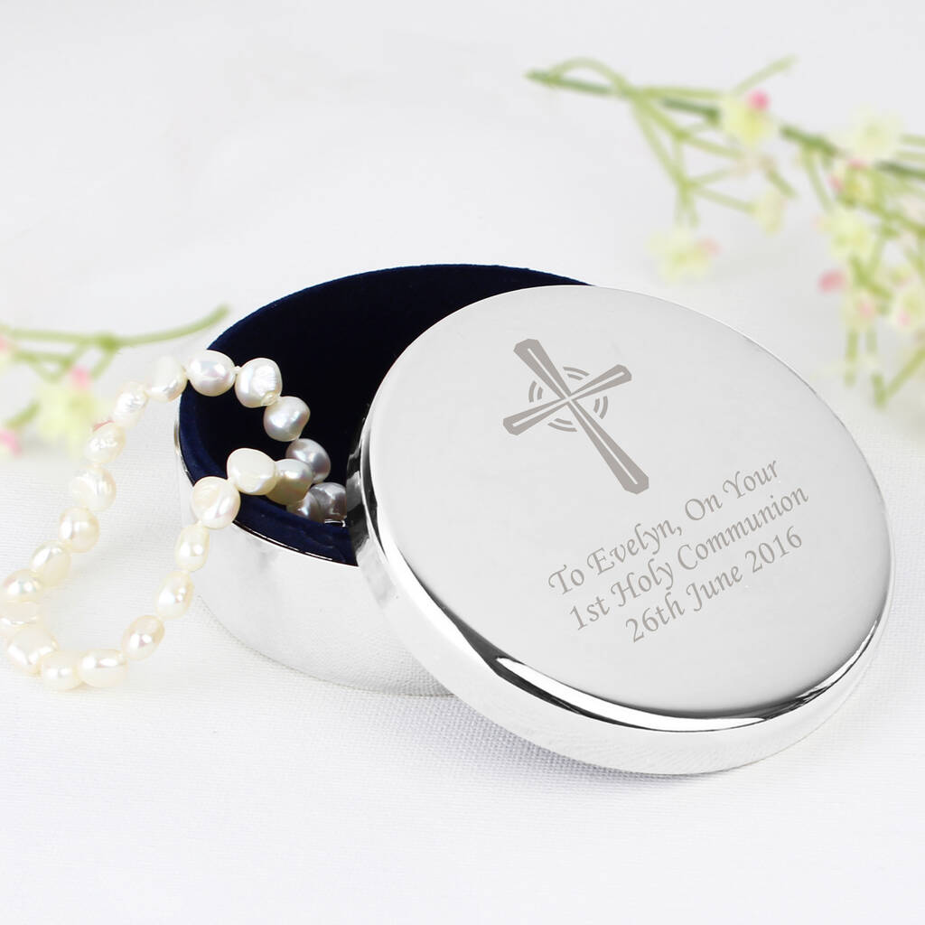 Personalised Silver Cross Trinket Box - main product image