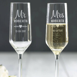 Personalised Wedding Champagne Flutes - main product image