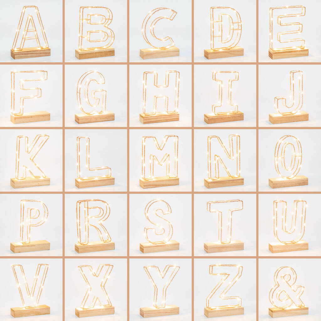 Wire Frame Light Up Letter - alternative angle