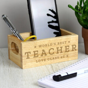 Personalised 'World's Best' Teacher Wooden Crate - main product image