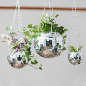 Disco Ball Hanging Planter - detail view
