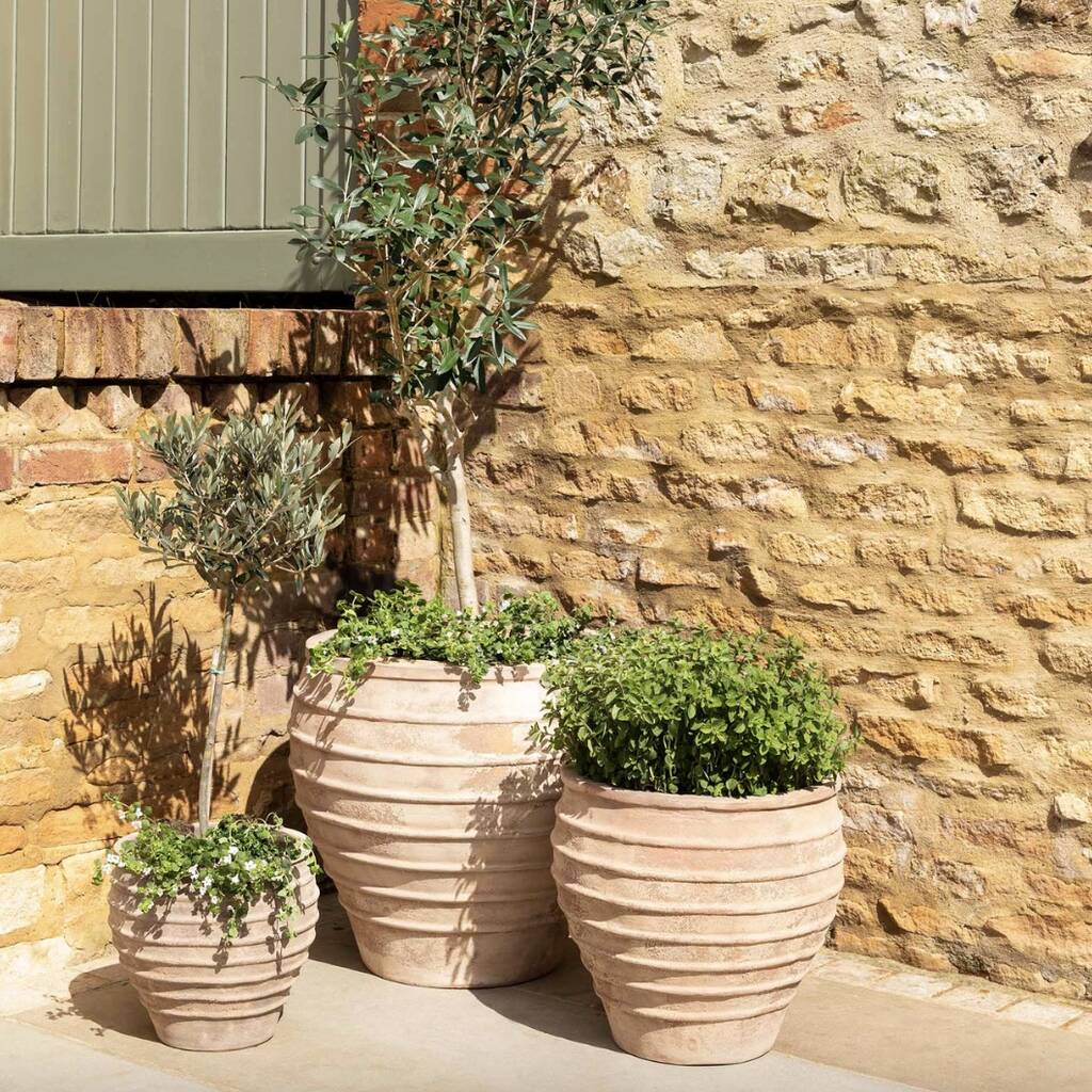 Set Of Three Terracotta Planters - main product image
