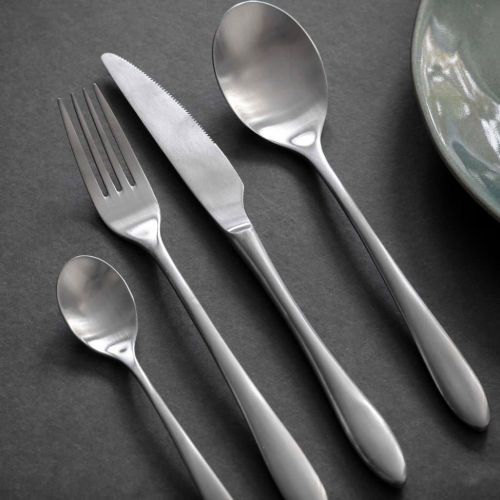 16 Piece Brass Finish Cutlery Set - product in use