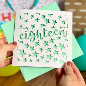 18th Stars Birthday Card - main product image