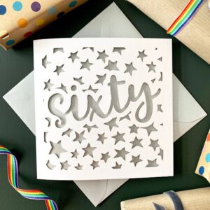 60th Stars Birthday Card - main product image
