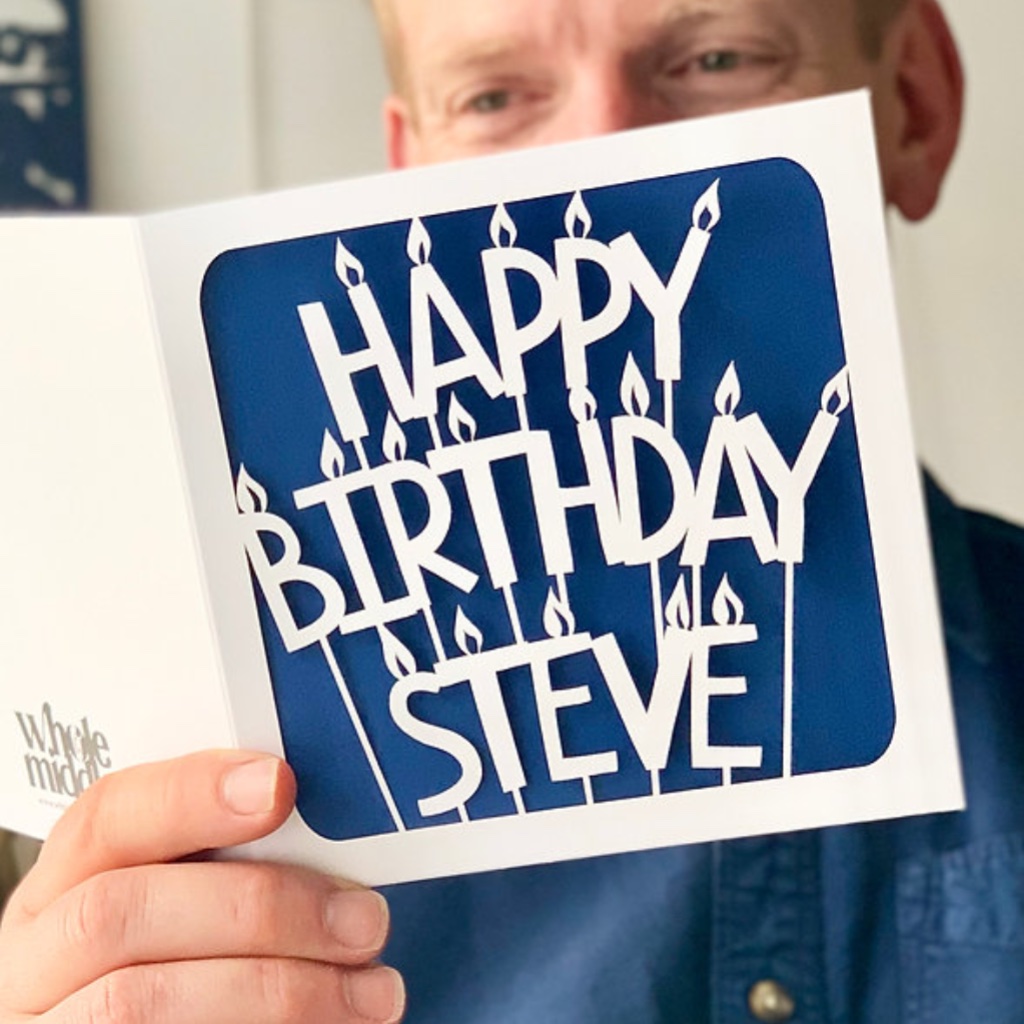 Candles Personalised Birthday Card - detail view