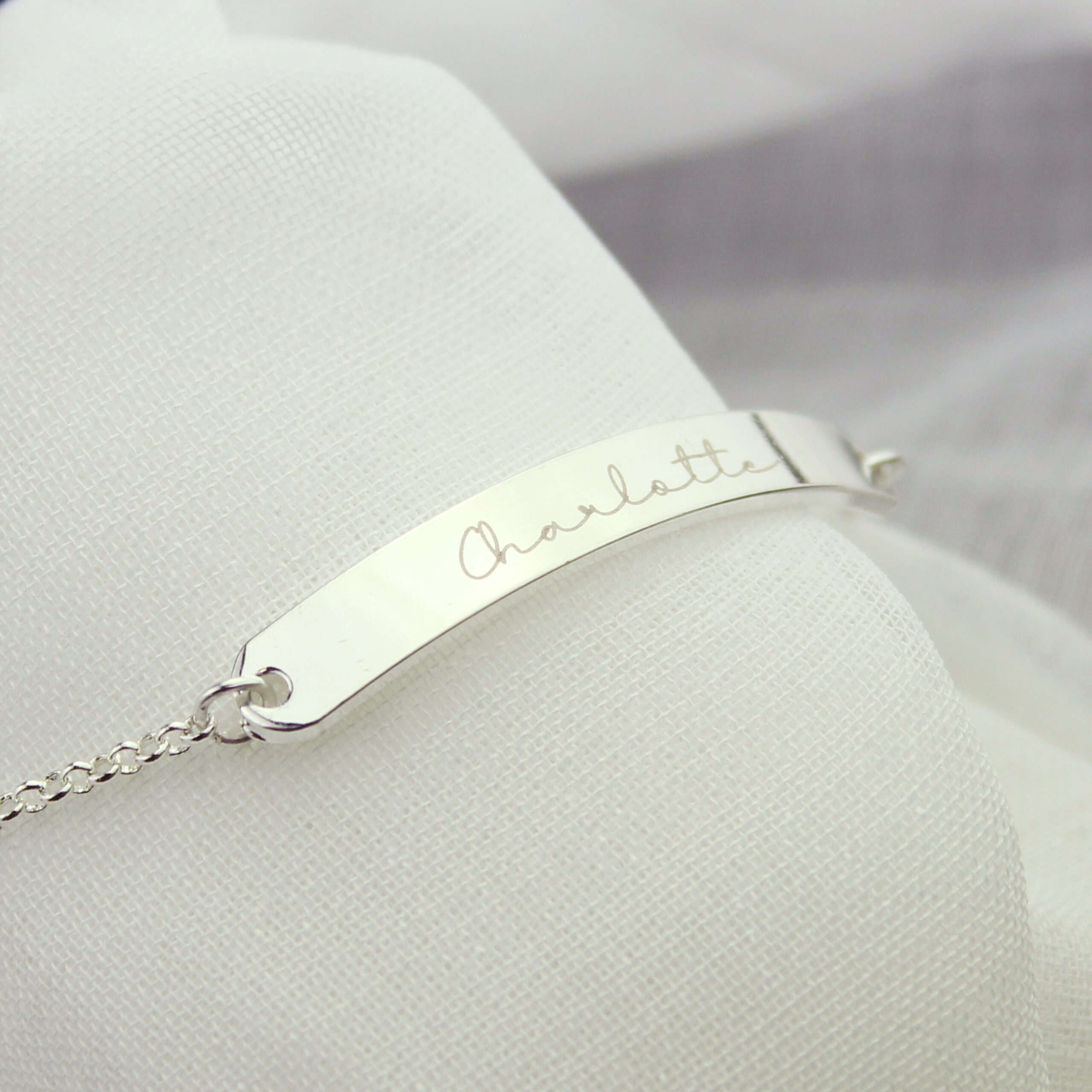 Personalised Bar Bracelet - alternative angle