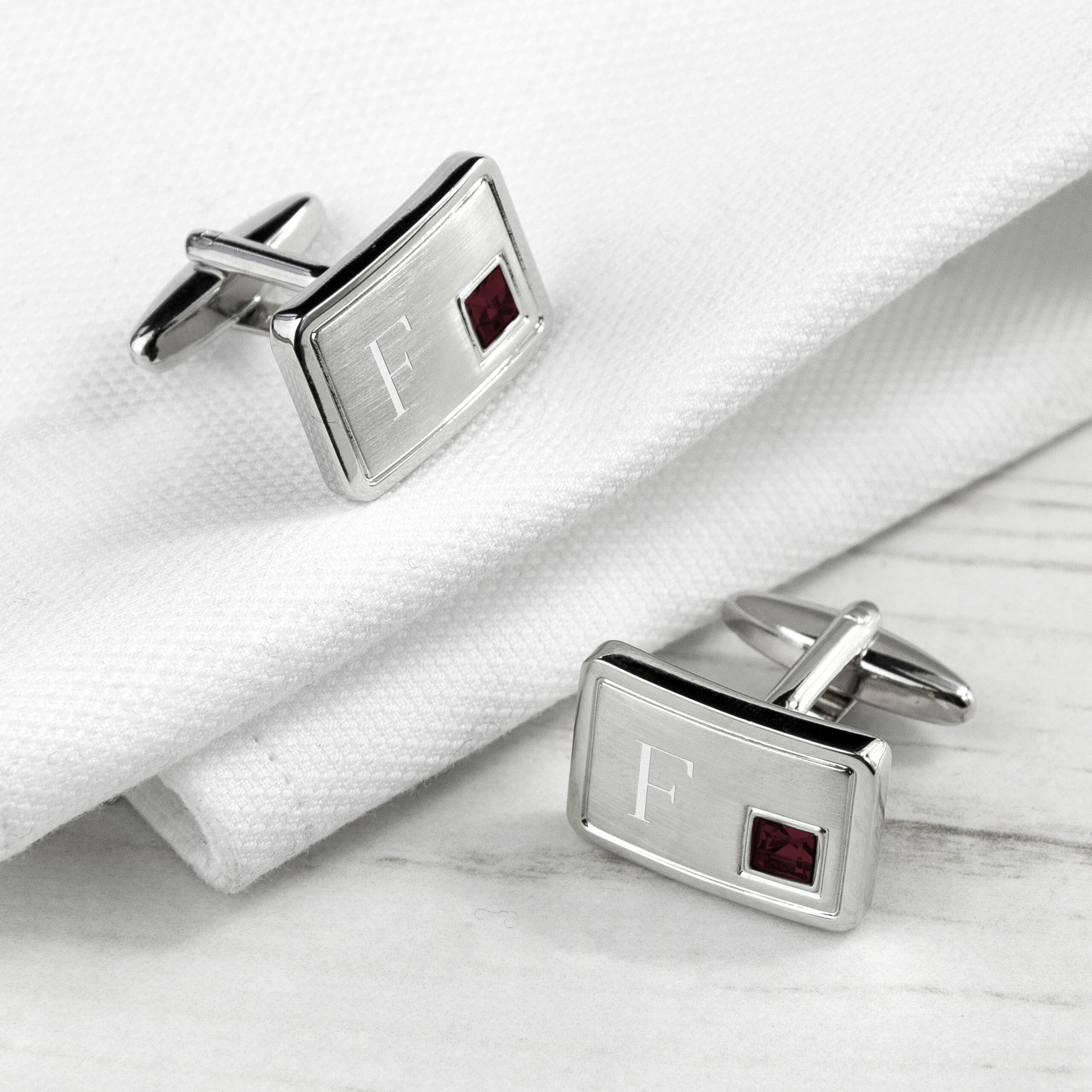 Personalised Birthstone Crystal Cufflinks - product detail