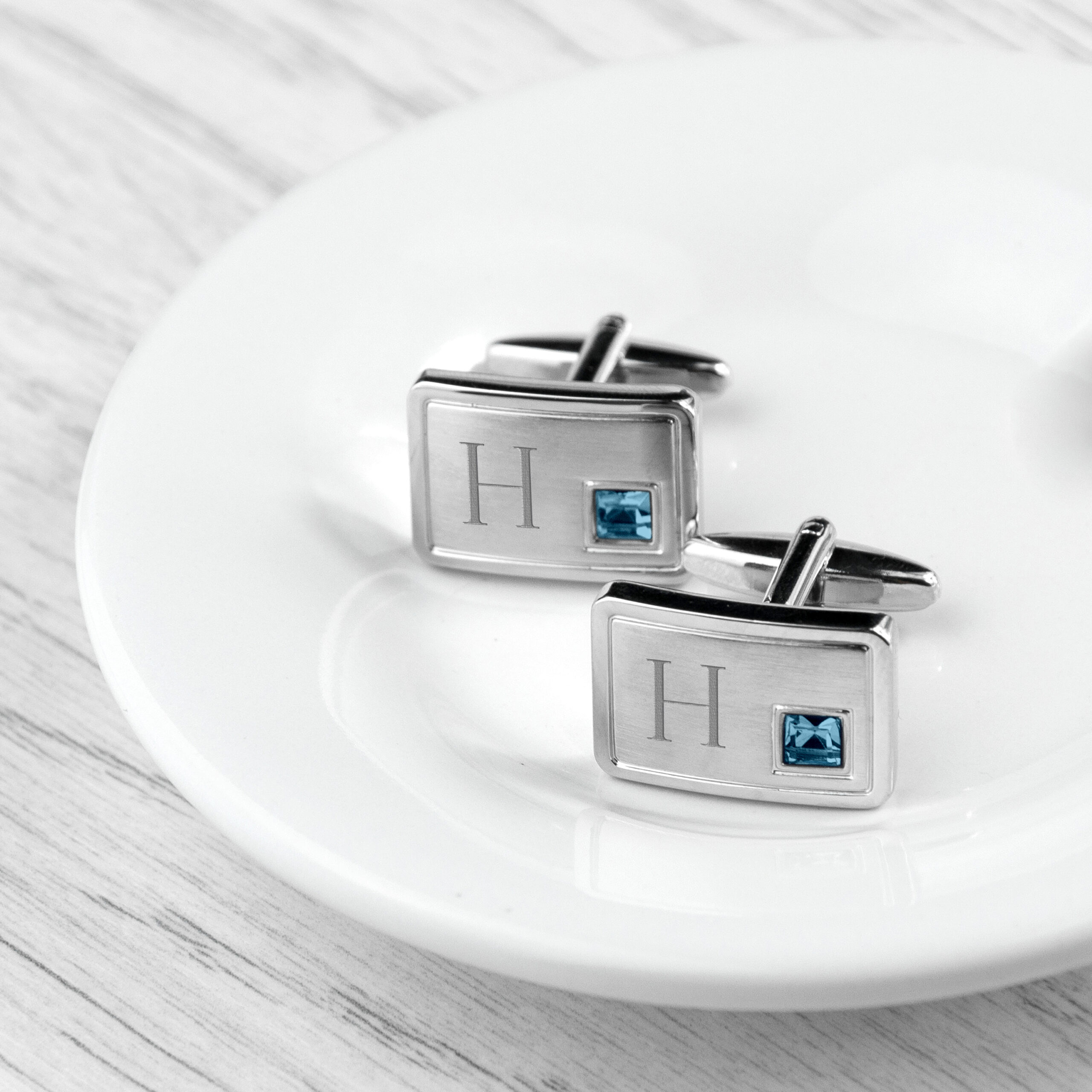 Personalised Birthstone Crystal Cufflinks - packaging view