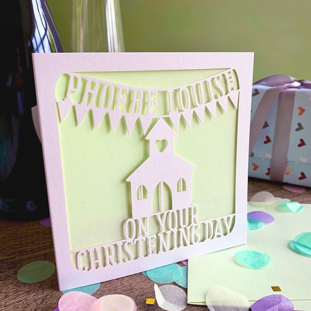Personalised Christening Card - detail view