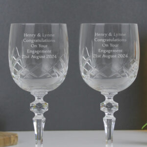 Personalised Pair Of Crystal Anniversary Wine Glasses - main product image