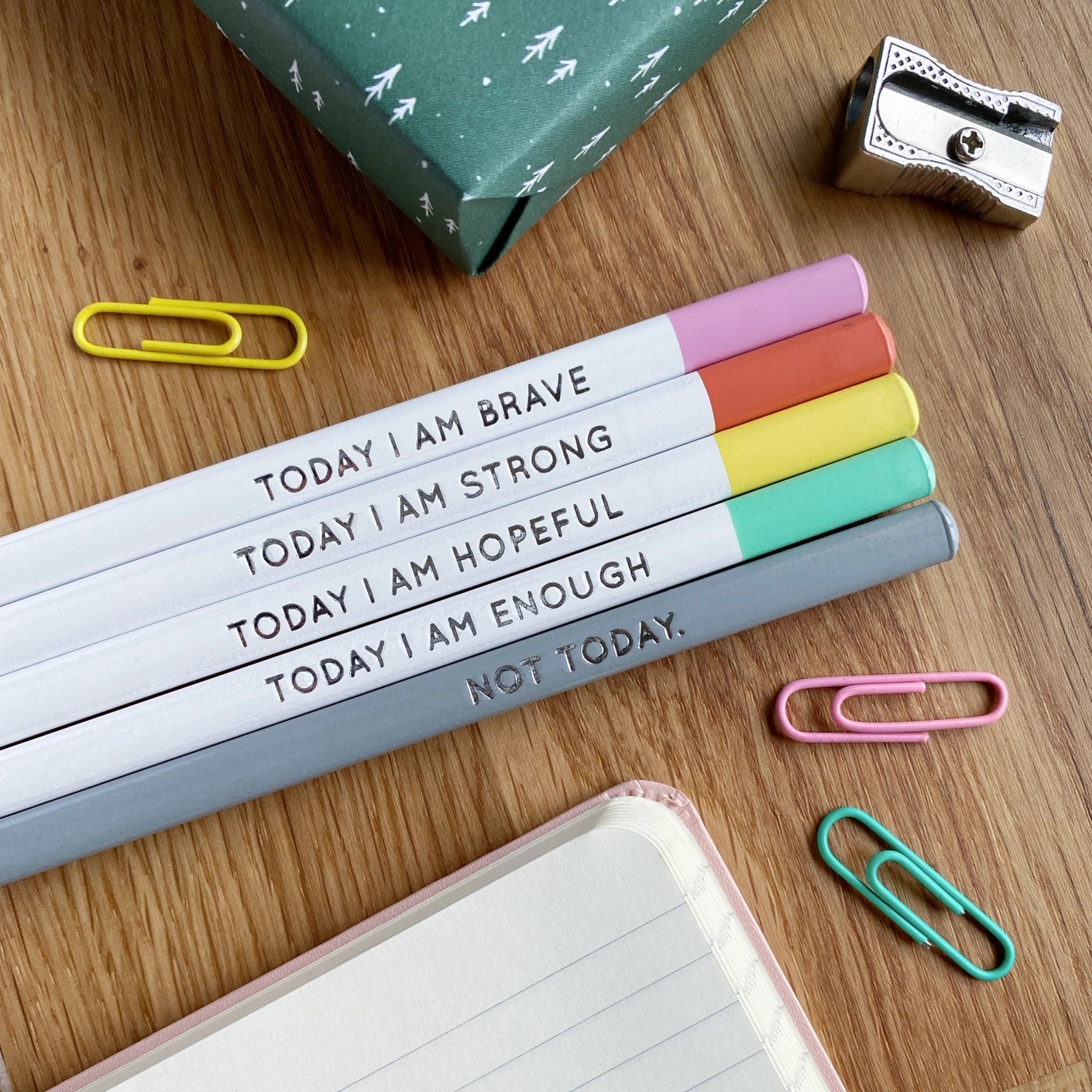 Set Of Five 'Today I Am' Positive Pencils - main product image