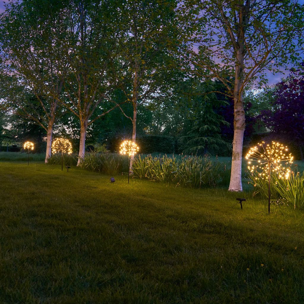 Solar Dandelion Outdoor Stake Light - product in use