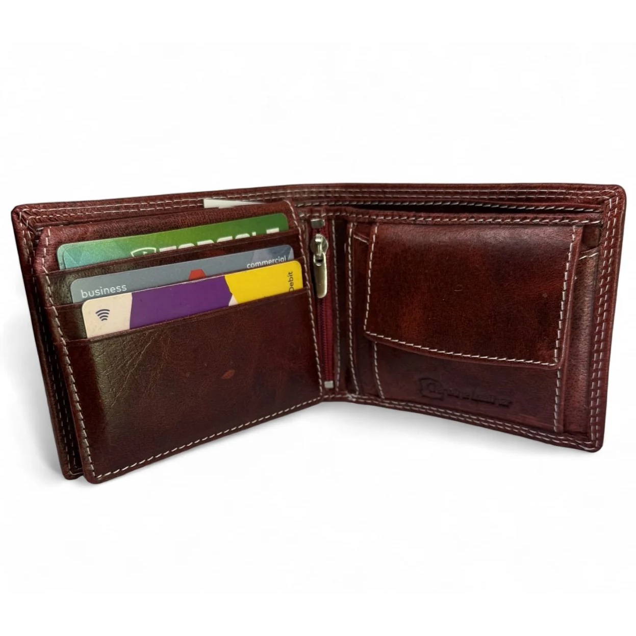 Buffalo Leather Cricket Wallet With RFIA - product in use
