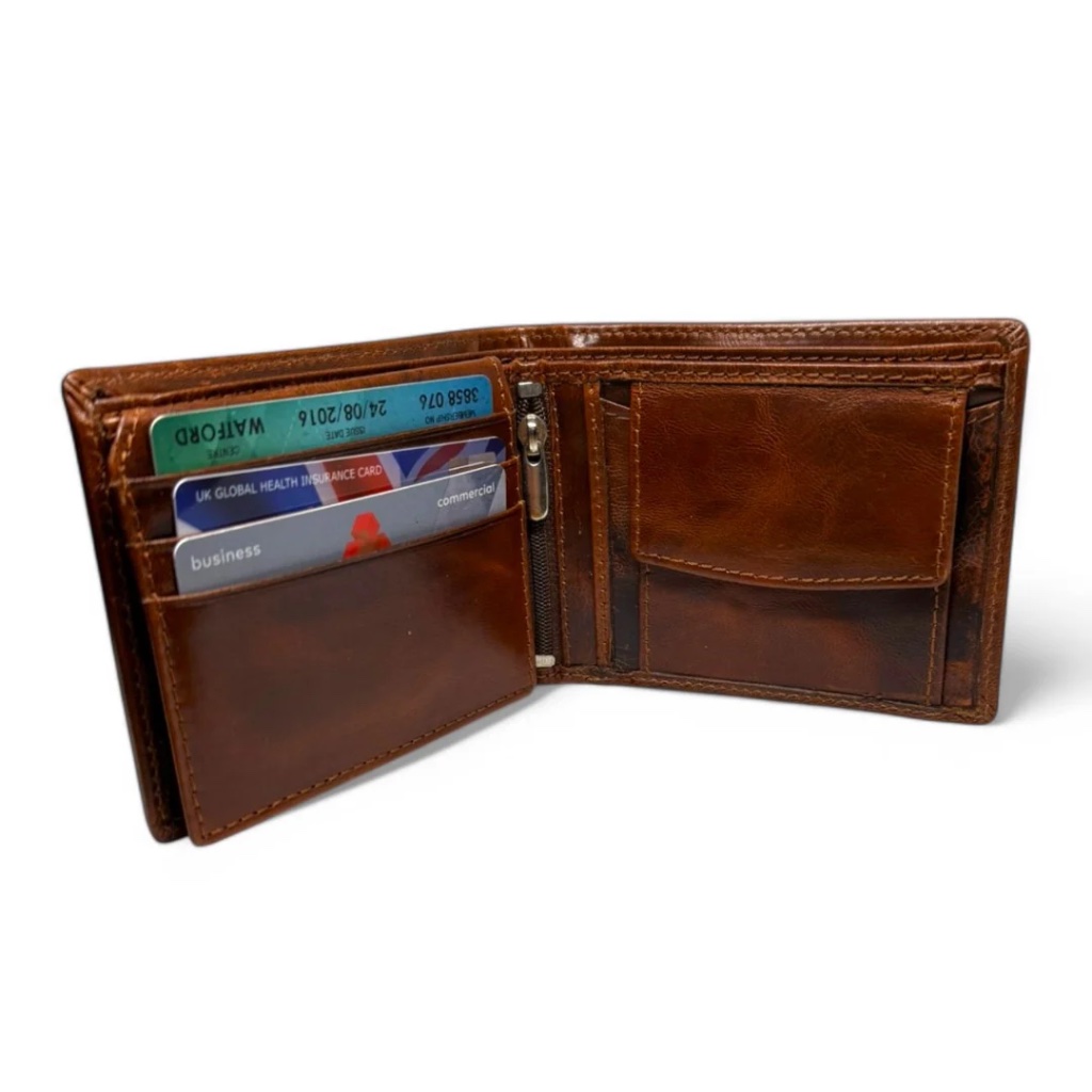 Leather Rugby Wallet With RFID - lifestyle shot