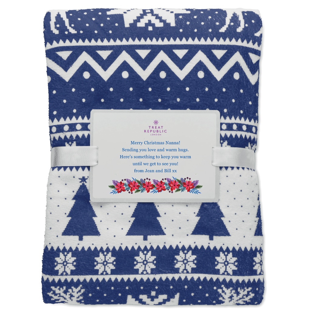 Personalised Festive Fleece Blanket - lifestyle shot