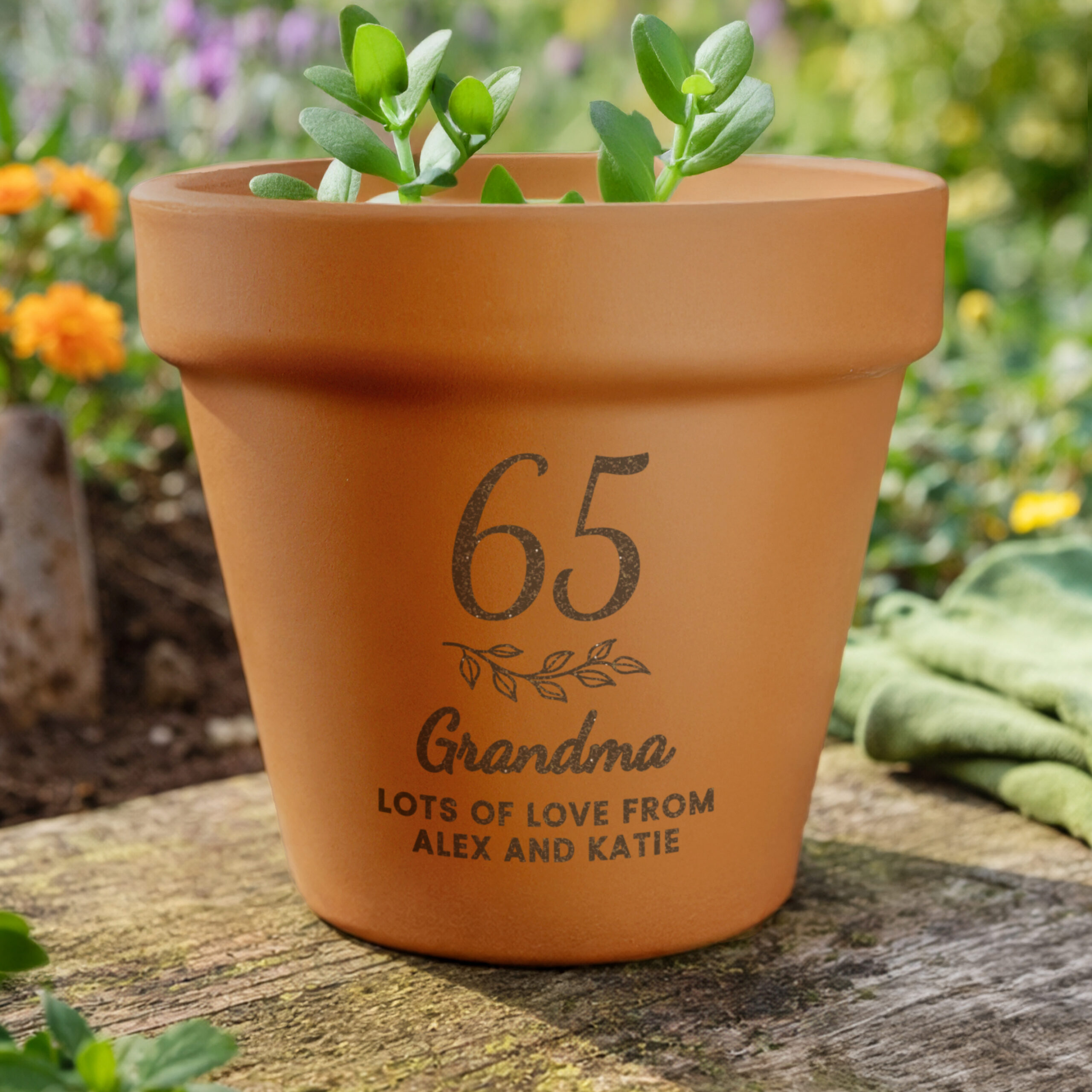 Personalised Big Age Terracotta Plant Pot - Image 4