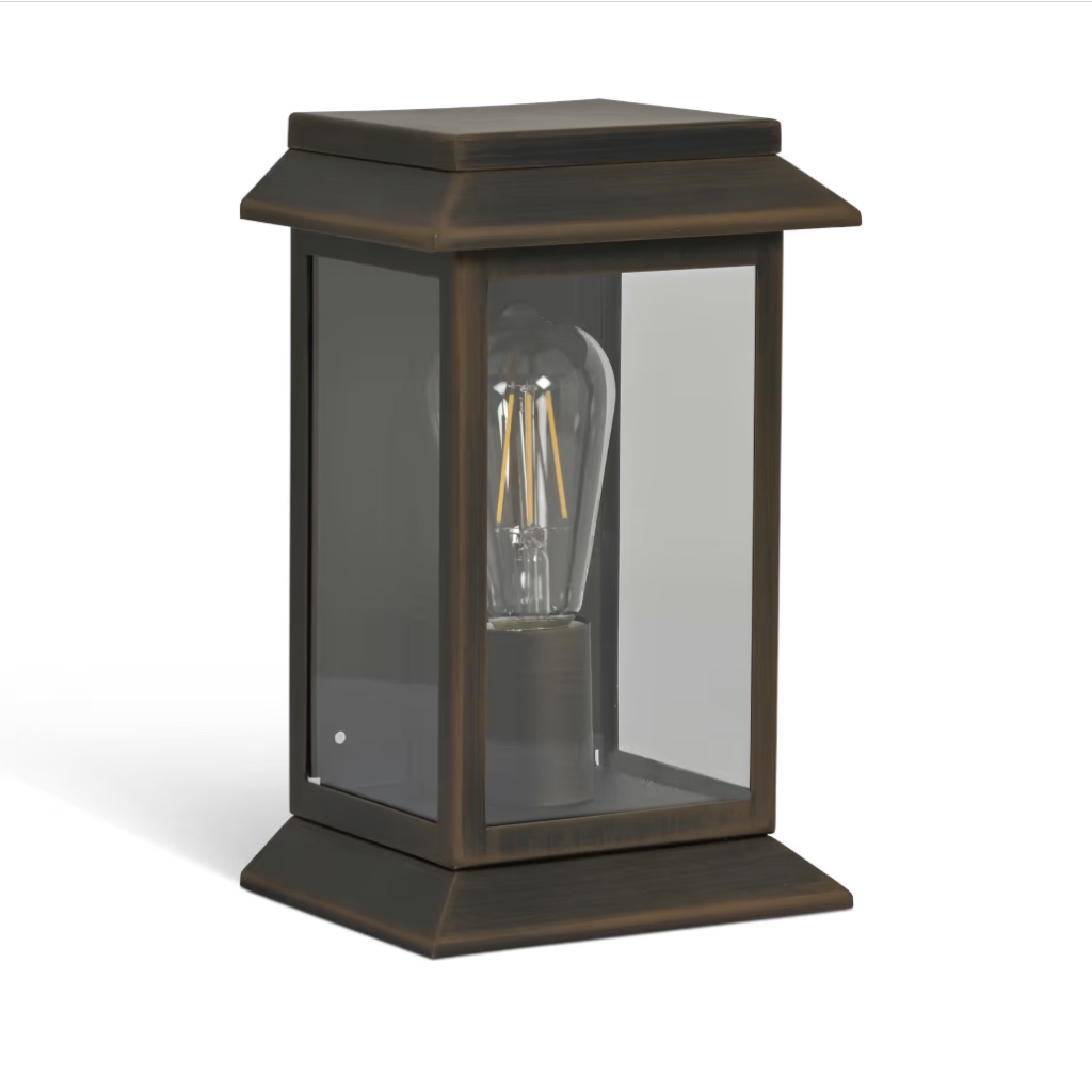 Antique Bronze Steel Lantern Wall Light - Image 2
