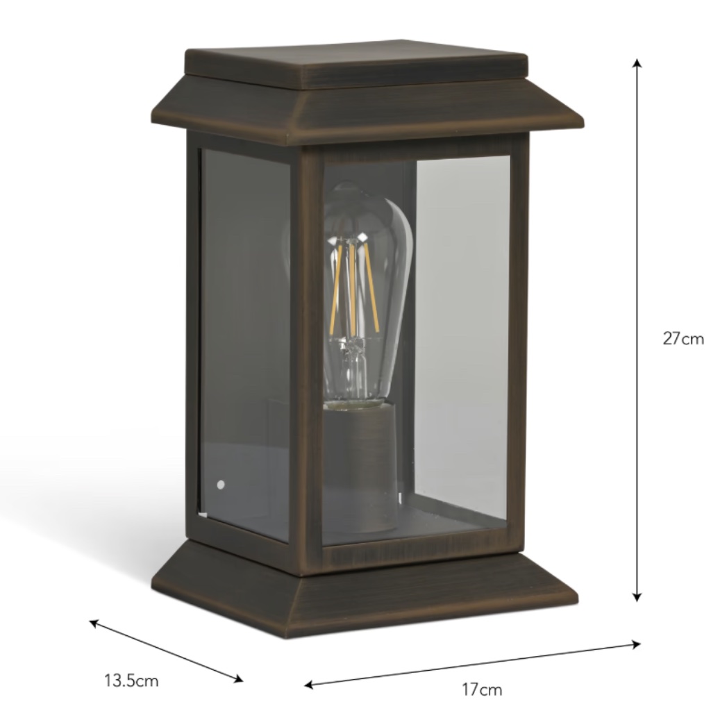 Antique Bronze Steel Lantern Wall Light - Image 4