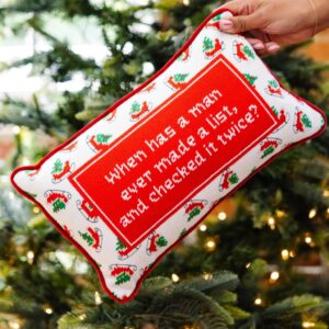 ‘Check It Twice’ Needlepoint Christmas Cushion - Thumbnail 2