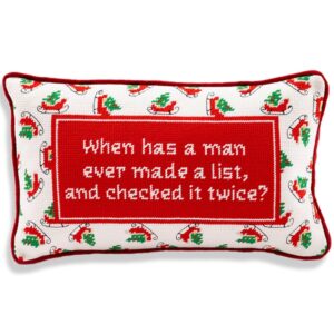 ‘Check It Twice’ Needlepoint Christmas Cushion - Thumbnail 4