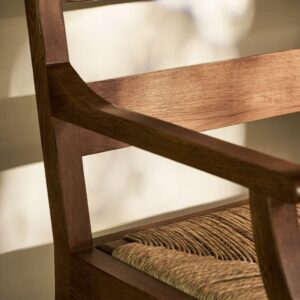 Dark Oak Woven Seagrass Bench - Thumbnail 3