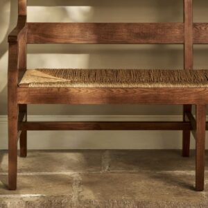 Dark Oak Woven Seagrass Bench - Thumbnail 2