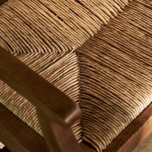 Dark Oak Woven Seagrass Bench - Thumbnail 7