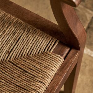 Dark Oak Woven Seagrass Bench - Thumbnail 5